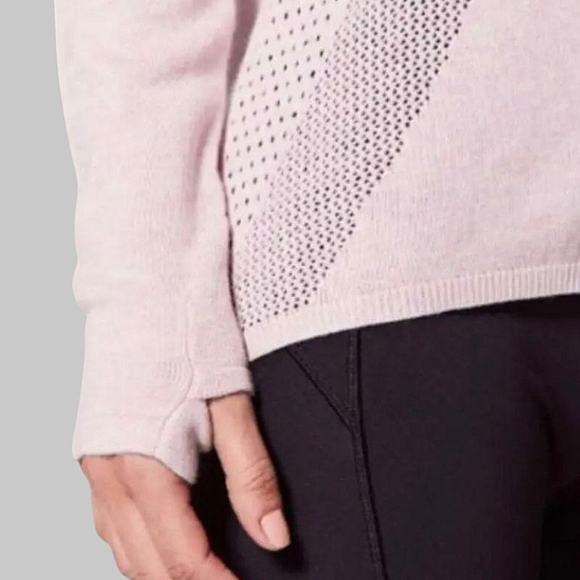 Lululemon Still Movement V-Neck Hi-Low Hem Sweater Heathered Petal Pink 4 - Picture 4 of 15